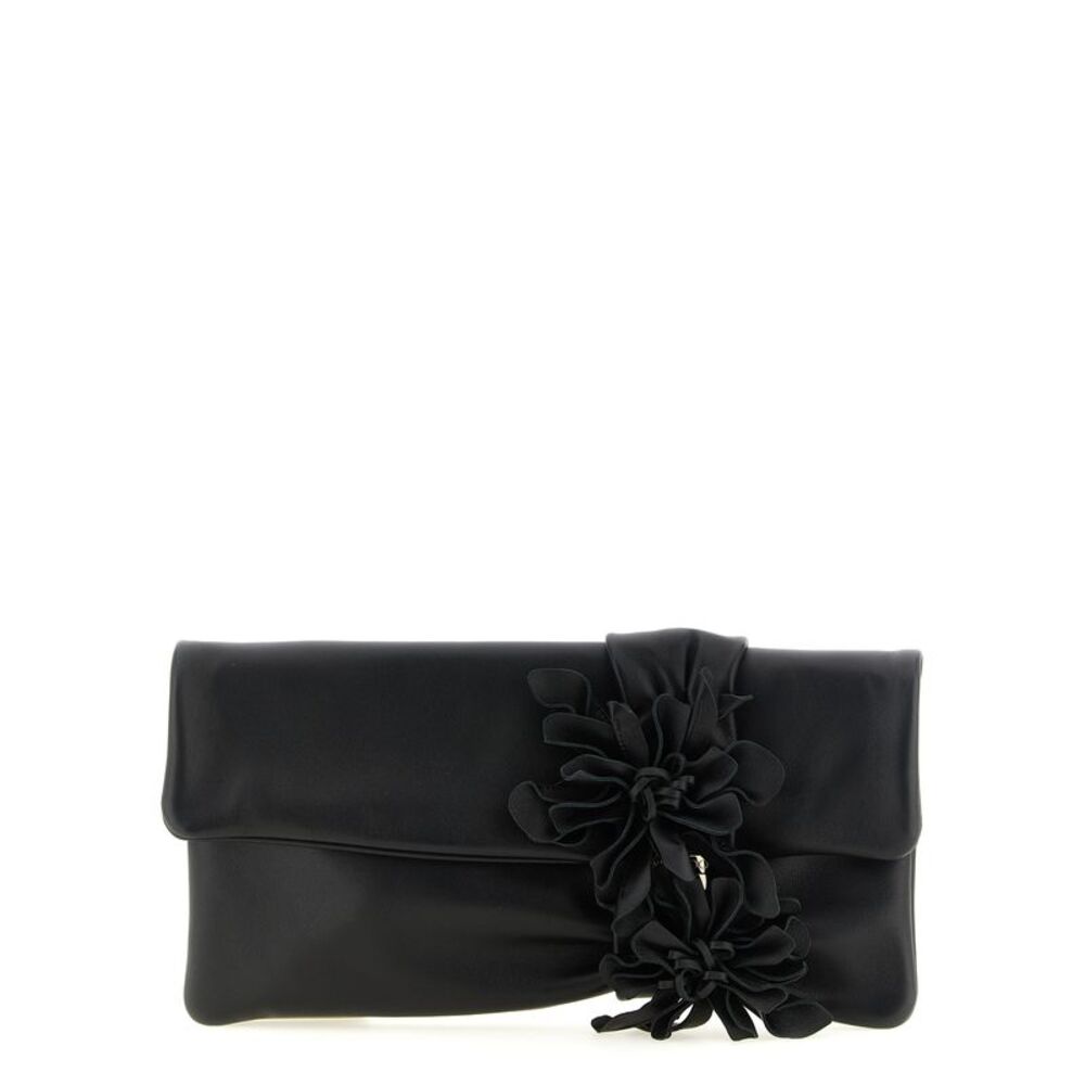 Jimmy Choo Black Lamb Leather Clutch Women's Bag